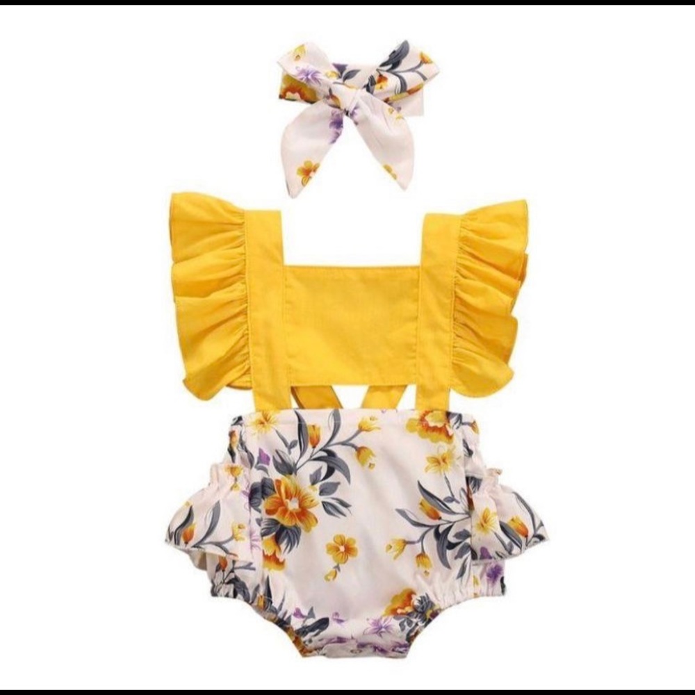 Floral romper baby girl